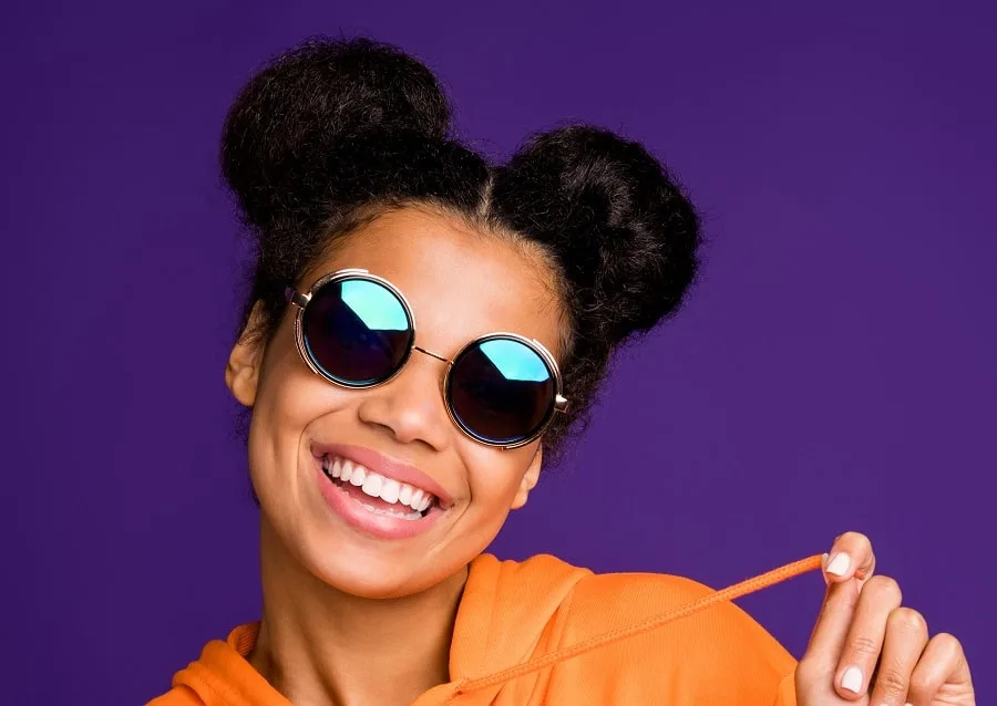 90s space buns for black hair