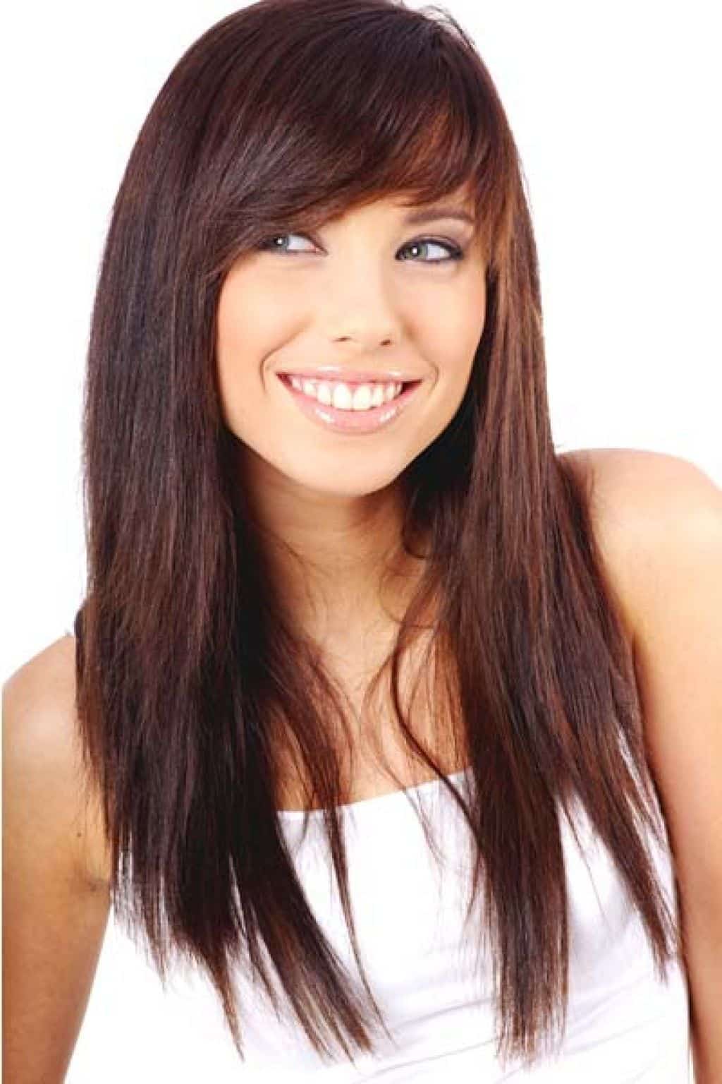 Short Side bangs on long hair