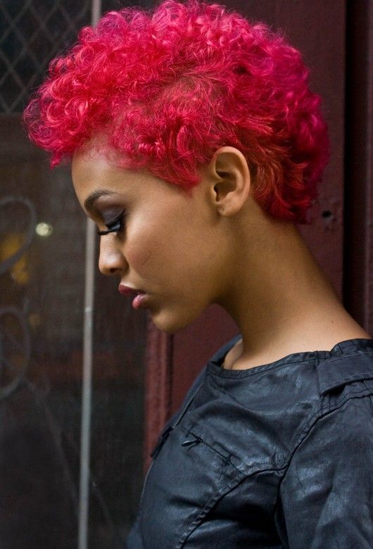 Short Red pink mixed color Hair