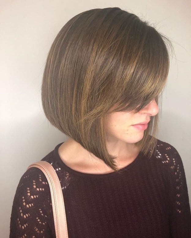 Image of A-line bob with side-swept bangs