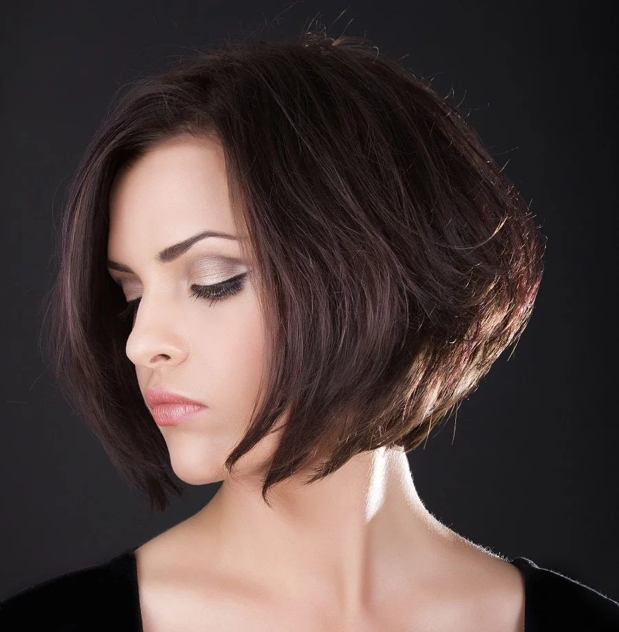 A line brunette bob