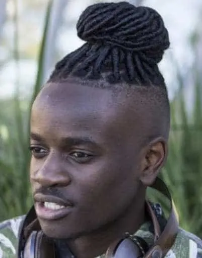 Cornrow bun with Long Hair Undercuts for black men