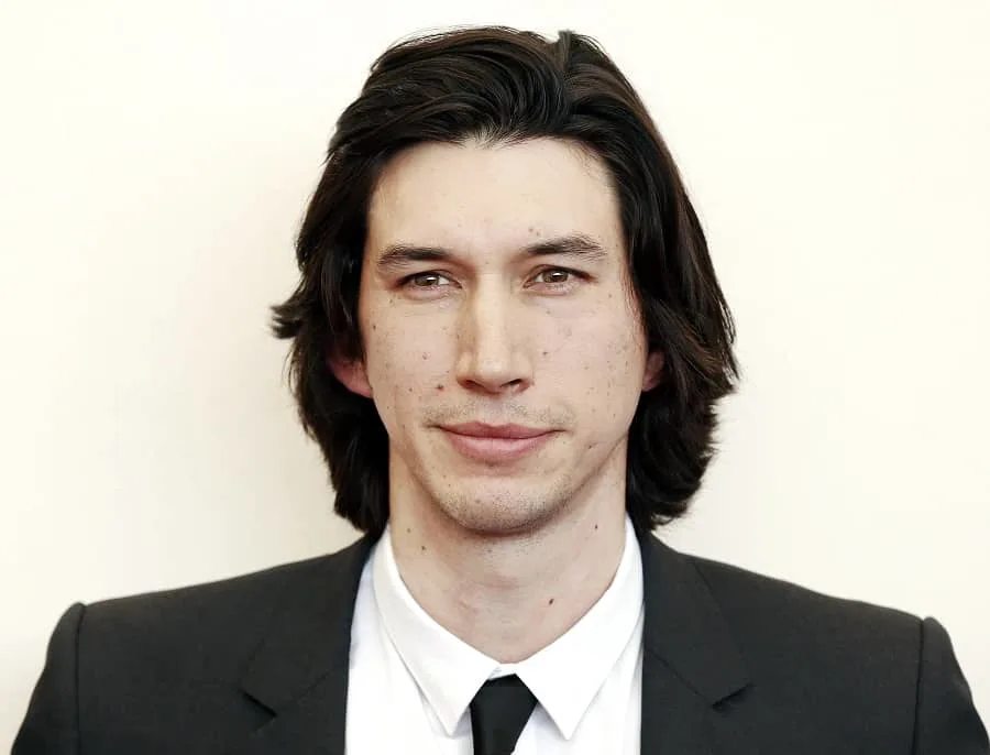 Actor Adam Driver with Long Hair