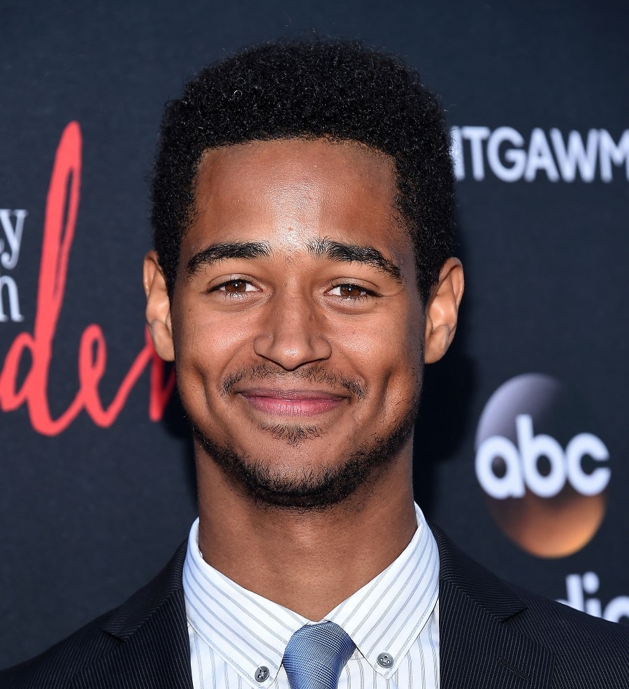 Actor Alfred Enoch With Curly Hair