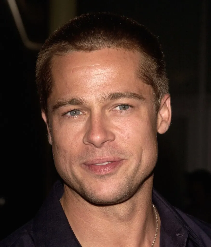 Actor Brat Pitt With Buzz Cut