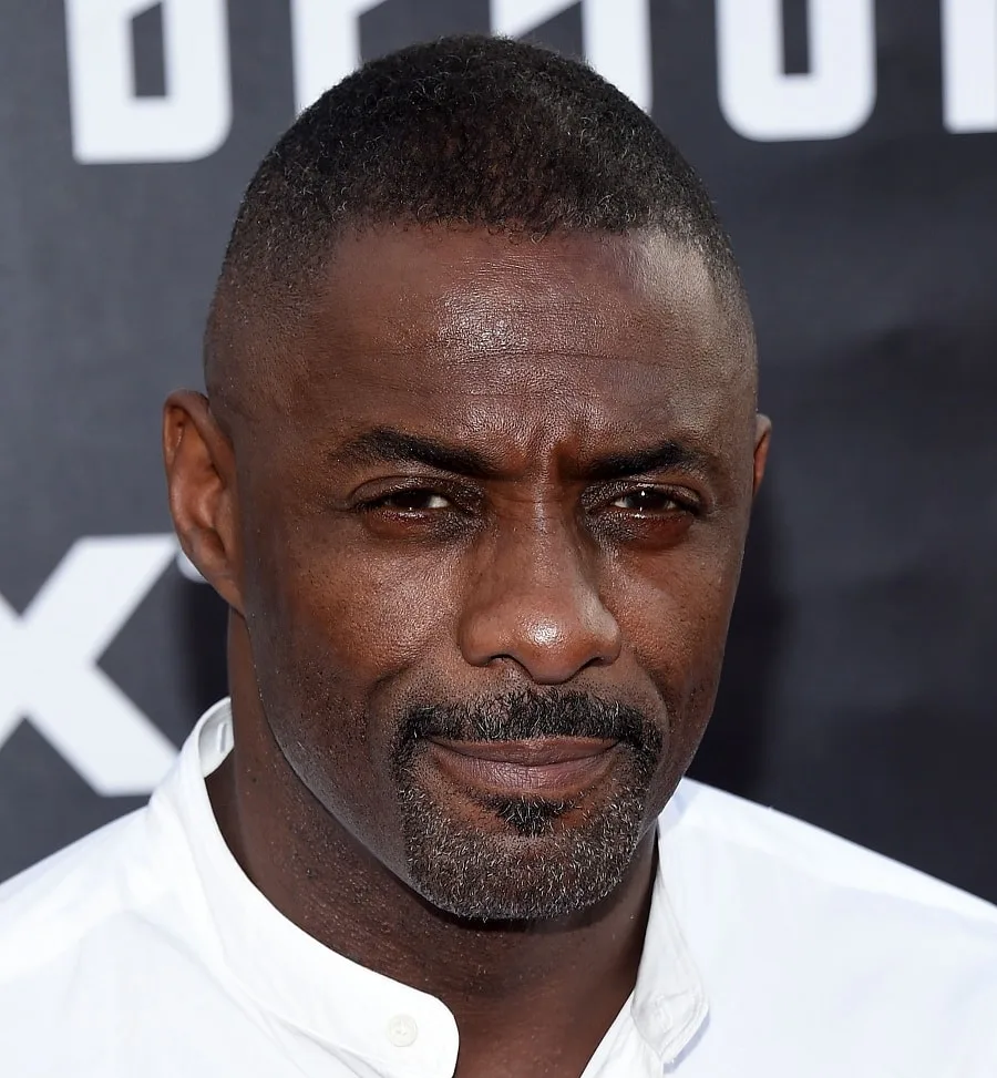 Actor Idris Elba With Buzz Cut