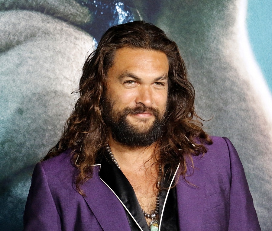 Actor Jason Momoa With Curly Hair