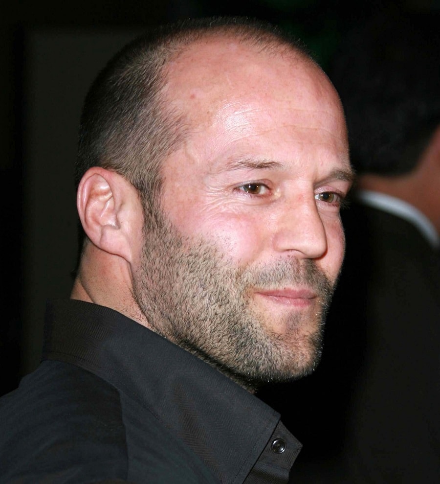 Actor Jason Statham With Buzz Cut