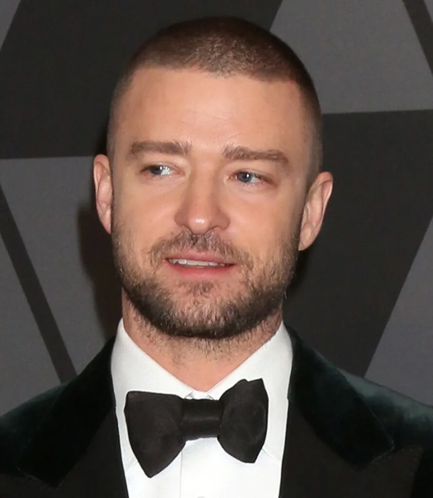 Actor Justin Timberlake With Buzz Cut