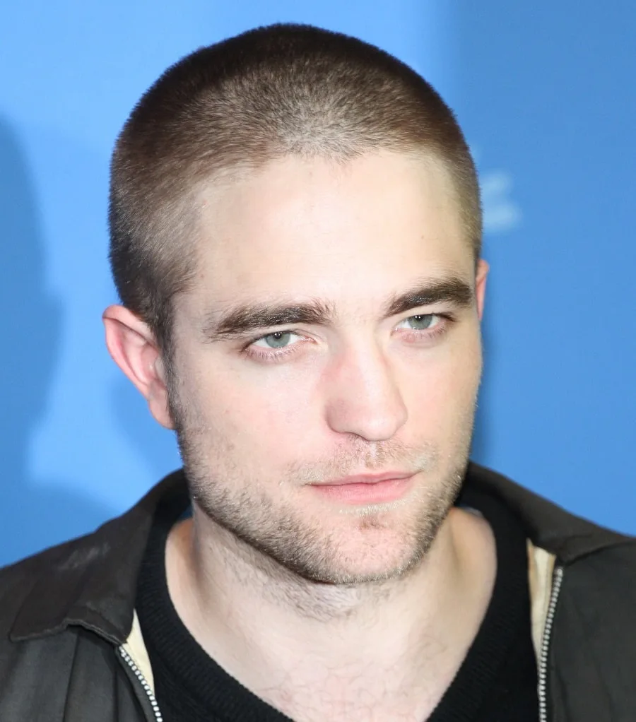 Actor Robert Pattinson With Buzz Cut