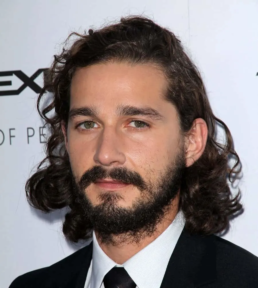 Actor Shia LaBeouf with Long Hair