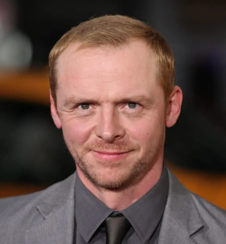 Actor Simon Pegg with Red Hair
