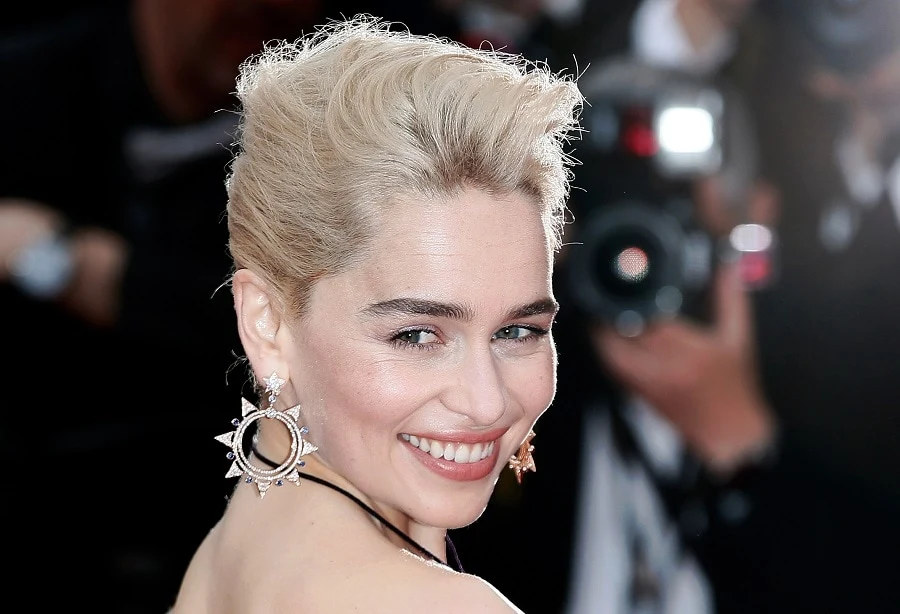 Actress Emilia Clarke with Short Hair