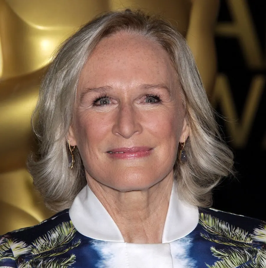 Actress Glenn Close with Grey Hair