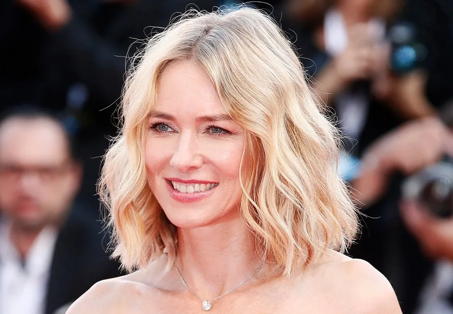 Actress Naomi Watts Over 50 With Long Blonde Bob