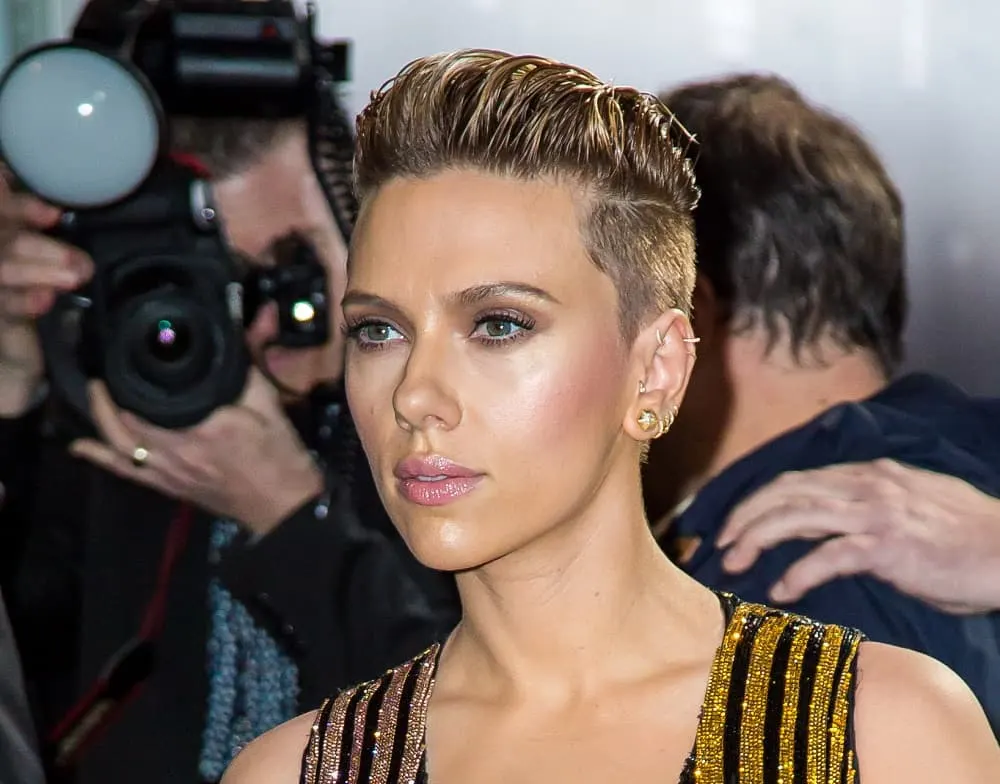 Actress Scarlett Johansson's Pixie with Undercut