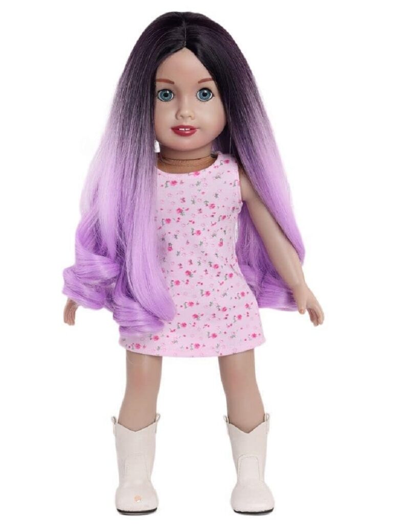 American girl doll with purple hair