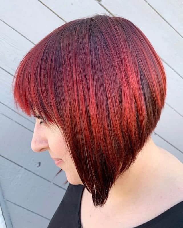 Angled Thick Bob with Bangs