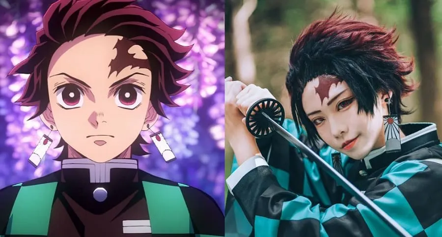 Anime Boy Tanjiro Kamado With Red Hair