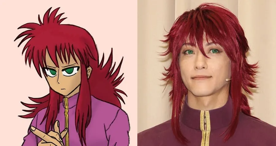 Anime Boy Youko Kurama With Red Hair