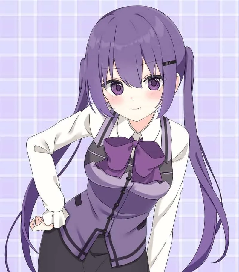 Anime Character Rize Tedeza with Long Purple Pigtails