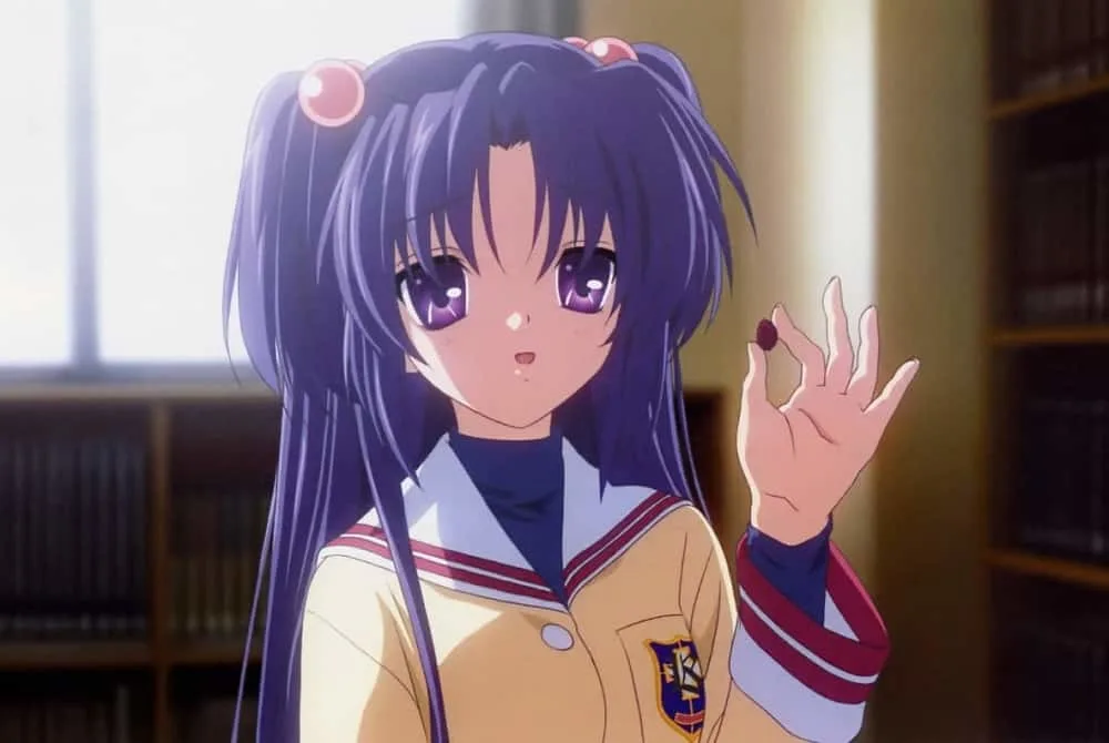Anime Girl Kotomi Ichinose with Blue Pigtails