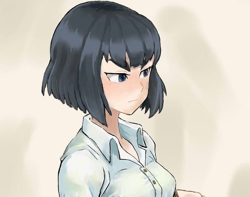 Anime Girl Satsuki Kiryuuin With Black Hair