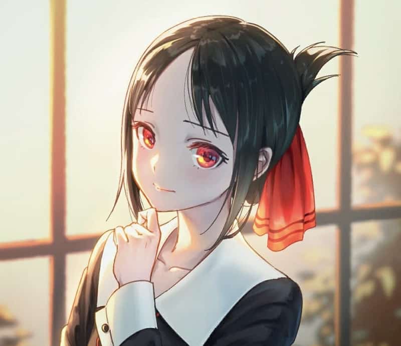 Anime Girl Shinomiya Kaguya With Black Hair