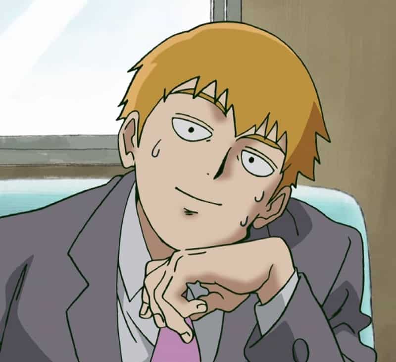 Anime Guy Arataka Reigen With Blonde Hair