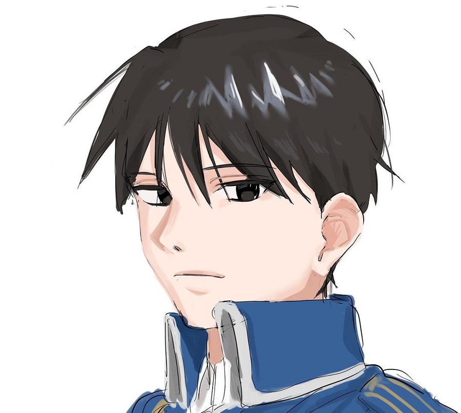 Anime Guy Roy Mustang With Black Hair
