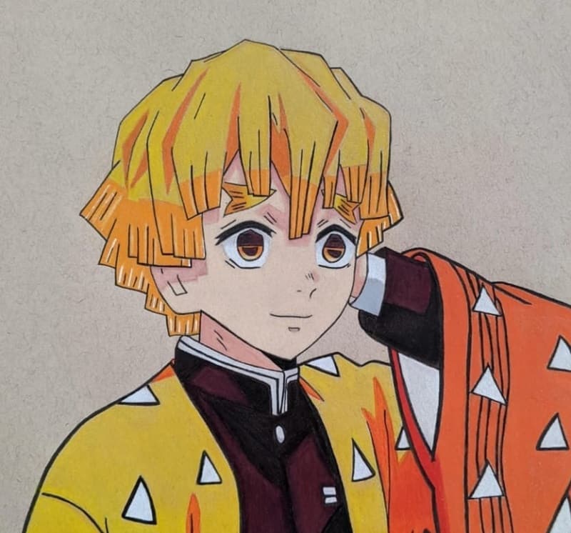 Anime Guy Zenitsu Agatsuma With Blonde Hair