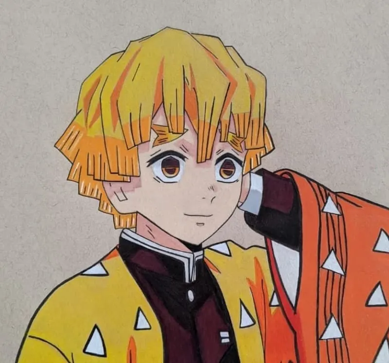 Anime Guy Zenitsu Agatsuma With Blonde Hair