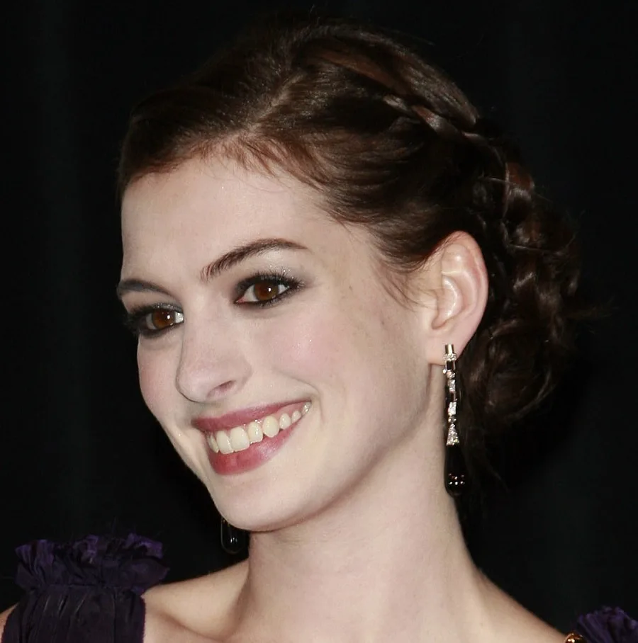 Anne Hathaway With Braided Updo