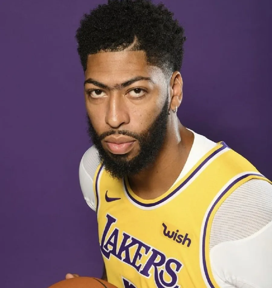 Anthony Davis with faded afro hair