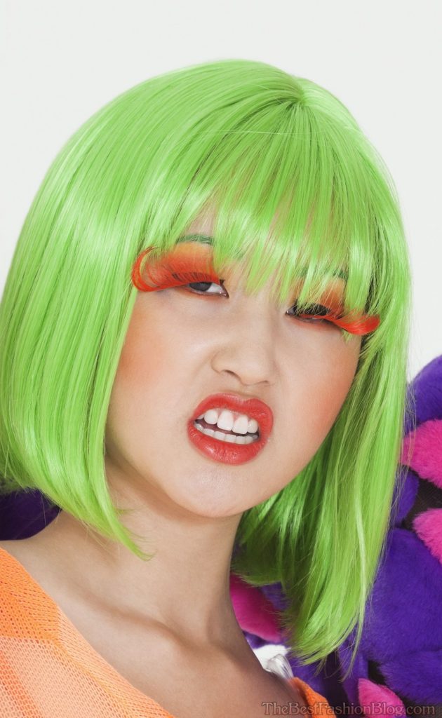  green asian women hairstyle