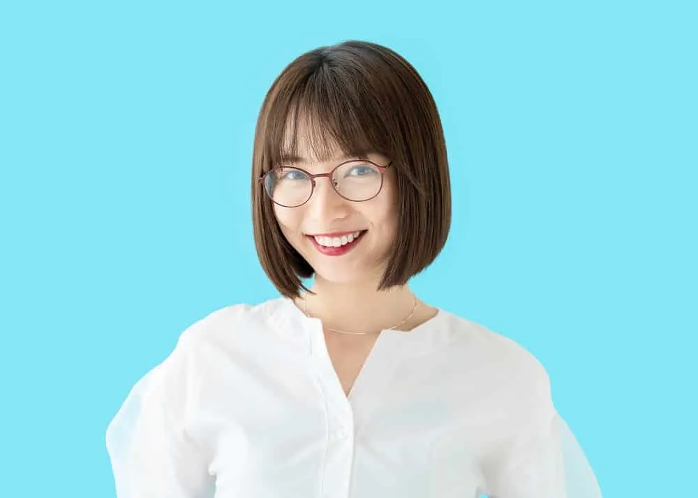 Asian bob haircut for women with glasses