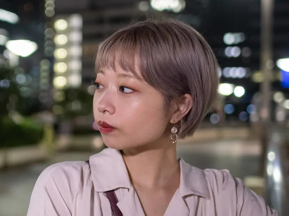 Asian girl with ear-length bob