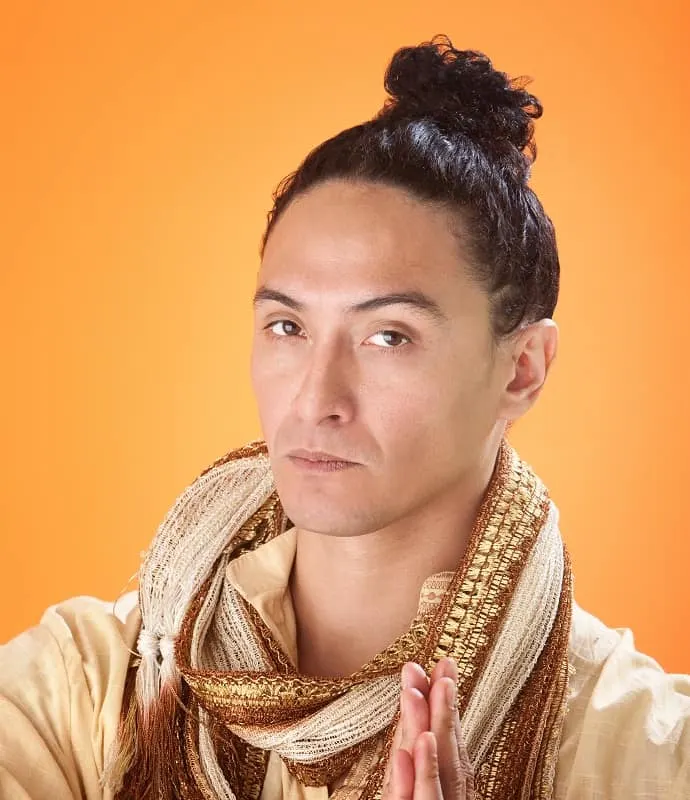 Asian man bun