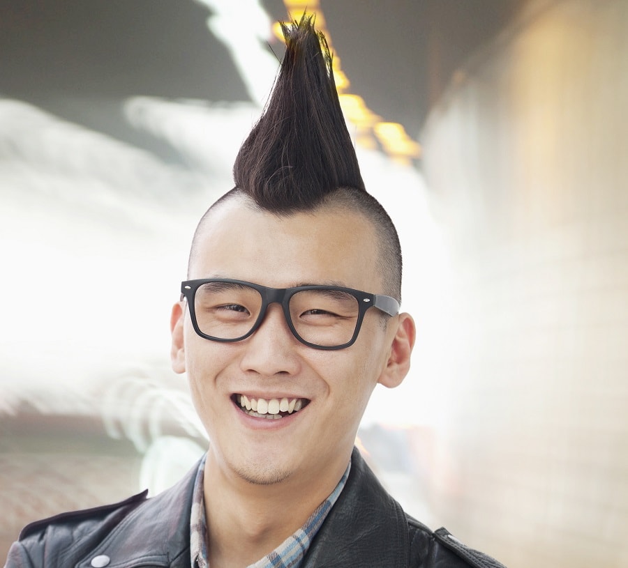 Asian mohawk with glasses