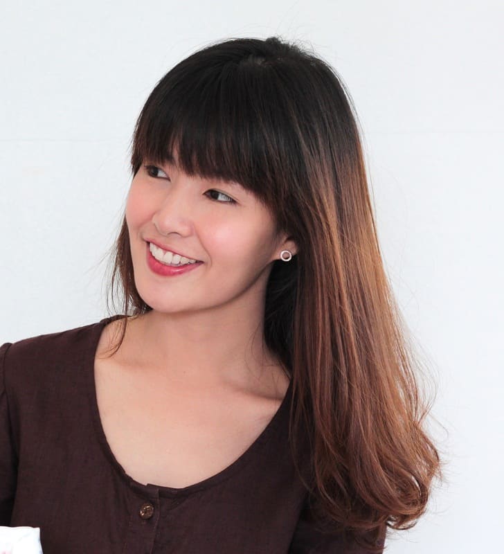 Asian ombre hair with bangs