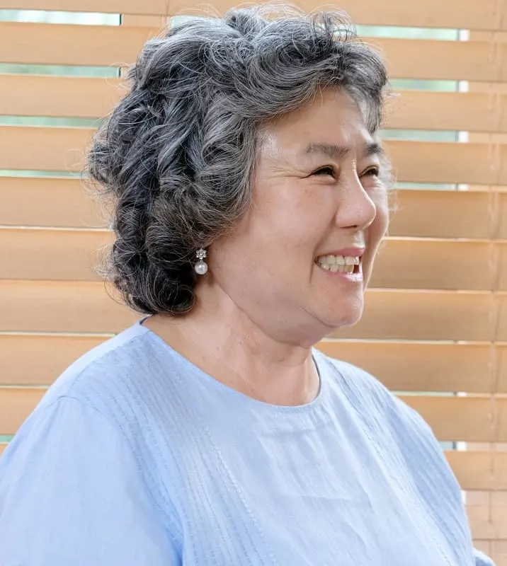 Asian women over 50 with curly hair