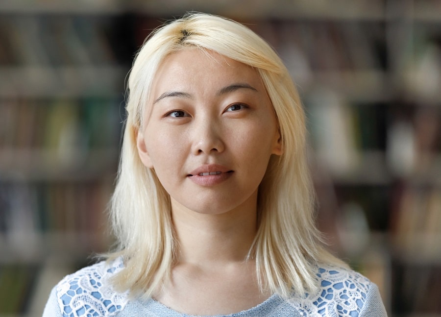 Asian women with blonde hair