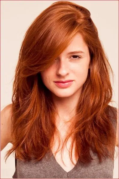 Classic auburn red hairstyle for cute girl