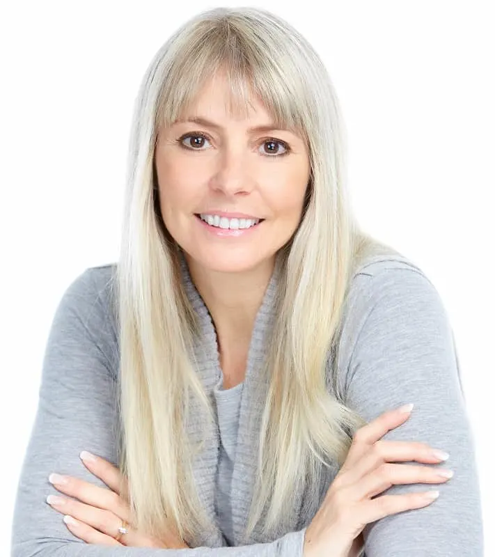 long hair with bangs for over 50
