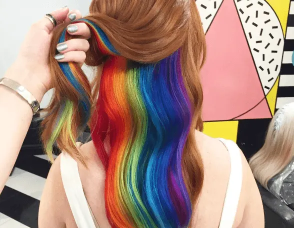  natural Rainbow Hair Color for girl
