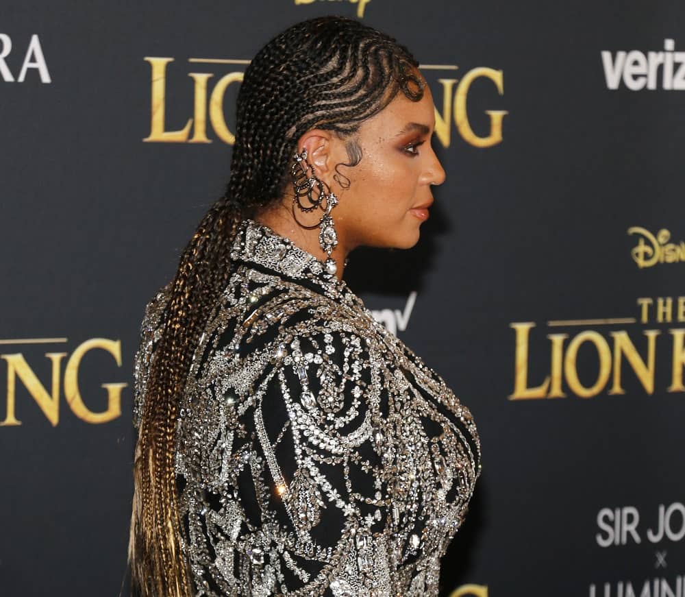 Beyonce with cornrow hairstyle
