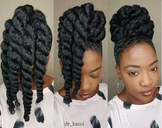 Big Twists natural updo