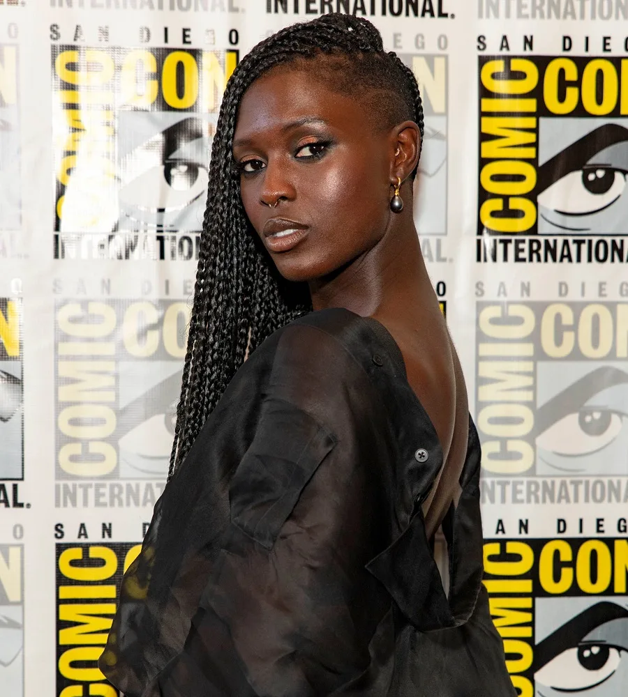 Black Celebrity with Undercut Box Braids - Jodie Turner-Smith