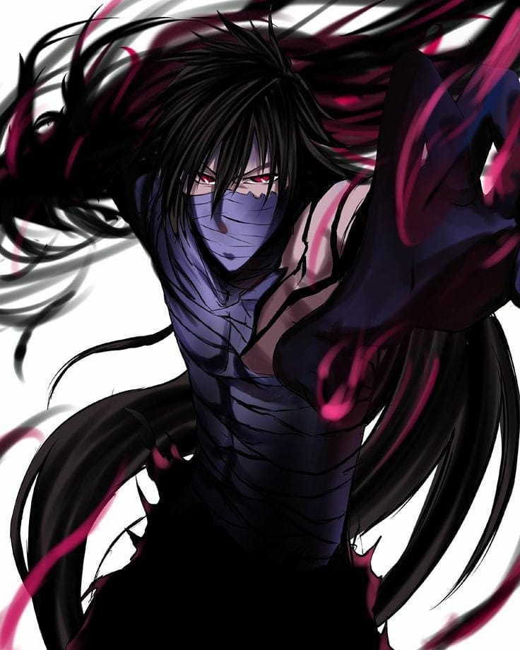 Anime Boy With Black Hair And Red Eyes, HD Png Download - vhv