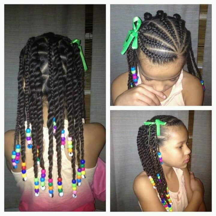 Little Girl Hairstyles with Beads 